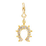 18kt yellow gold horseshoe charm pendant with diamonds