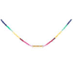 18kt Gold Chocker With Multicolor Beads And Diamonds