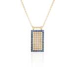 18KT Yellow Gold  Pendant With Saphire and diamonds